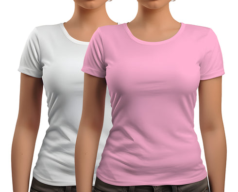 Aaramkhor Combo Gift Pack of 2 New women black navyblue Tshirts for Women