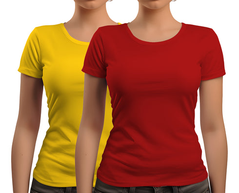 Aaramkhor Combo Gift Pack of 2 New women black navyblue Tshirts for Women