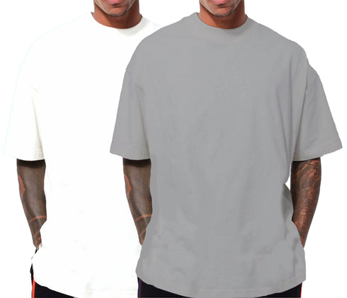 Aaramkhor Combo Gift Pack of 2 Oversized Black Navy Blue Tshirts for Men