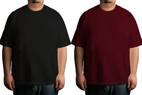 Aaramkhor Combo Gift Pack of 2 Plussize Black Navy Blue Tshirts for Men