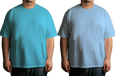 Aaramkhor Combo Gift Pack of 2 Plussize Black Navy Blue Tshirts for Men