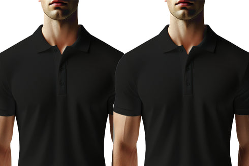 Aaramkhor Combo Gift Pack of 2 Polo Black Navy Blue Tshirts for Men