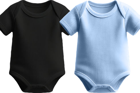 Aaramkhor Combo Gift Pack of 2 Romper Black Baby Blue Tshirts for Men