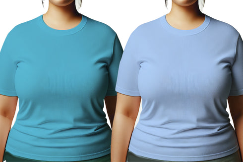 Aaramkhor Combo Gift Pack of 2 Womens Plussize Black Navy Blue Tshirts for Women