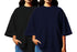 Aaramkhor Combo Gift Pack of 2 Womens_Oversized Black Navy Blue Tshirts for Women