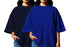 Aaramkhor Combo Gift Pack of 2 Womens_Oversized Black Navy Blue Tshirts for Women