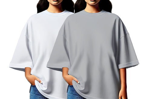 Aaramkhor Combo Gift Pack of 2 Womens_Oversized Black Navy Blue Tshirts for Women