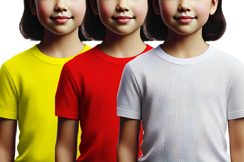 Aaramkhor Combo Gift Pack of 3 Girls_Tshirt Black Navy Blue Lavender Tshirts for Kids