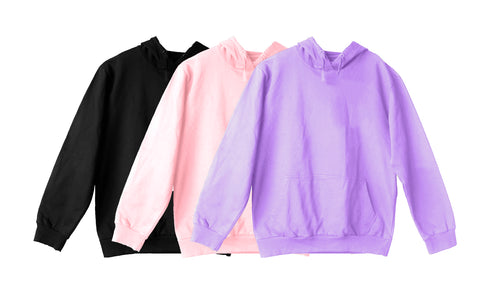 Aaramkhor Combo Gift Pack of 3 Hoodie Black Navy Blue Lavender Tshirts for Men