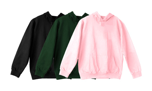 Aaramkhor Combo Gift Pack of 3 Hoodie Black Navy Blue Lavender Tshirts for Men