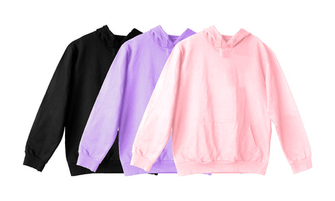 Aaramkhor Combo Gift Pack of 3 Hoodie Black Navy Blue Lavender Tshirts for Men