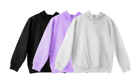 Aaramkhor Combo Gift Pack of 3 Hoodie Black Navy Blue Lavender Tshirts for Men