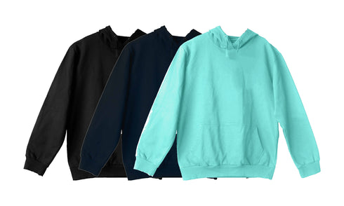 Aaramkhor Combo Gift Pack of 3 Hoodie Black Navy Blue Lavender Tshirts for Men