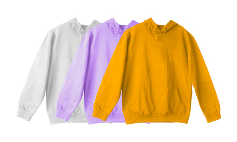 Aaramkhor Combo Gift Pack of 3 Hoodie Black Navy Blue Lavender Tshirts for Men