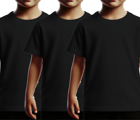Aaramkhor Combo Gift Pack of 3 Kids Black Navy Blue Pista Green Tshirts for Kids