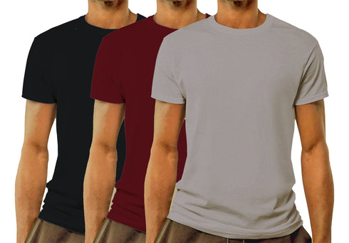 Aaramkhor Combo Gift Pack of 3 Model Men Black Navy Blue GreyMelange Tshirts for Men