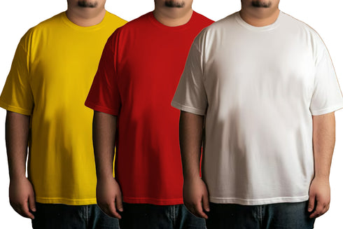 Aaramkhor Combo Gift Pack of 3 Plussize Black Navy Blue Grey Tshirts for Men