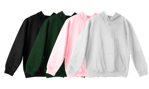 Aaramkhor Combo Gift Pack of 4 Hoodie Black Navy Blue Lavender White Tshirts for Men