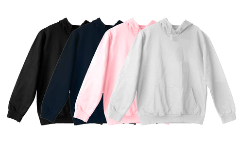 Aaramkhor Combo Gift Pack of 4 Hoodie Black Navy Blue Lavender White Tshirts for Men