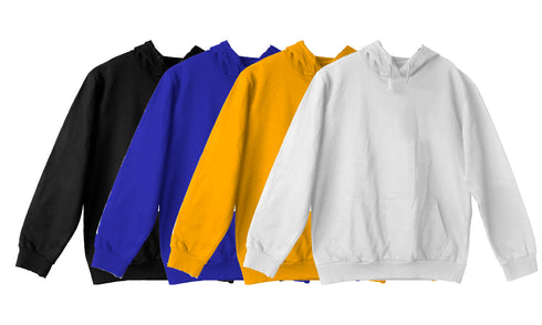 Aaramkhor Combo Gift Pack of 4 Hoodie Black Navy Blue Lavender White Tshirts for Men