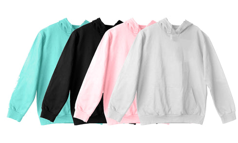 Aaramkhor Combo Gift Pack of 4 Hoodie Black Navy Blue Lavender White Tshirts for Men