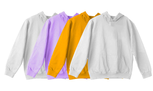 Aaramkhor Combo Gift Pack of 4 Hoodie Black Navy Blue Lavender White Tshirts for Men