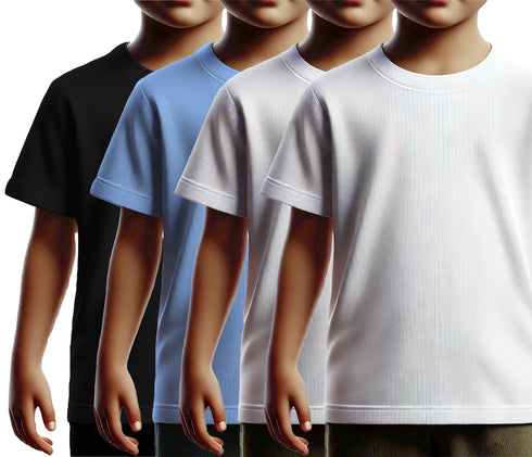 Aaramkhor Combo Gift Pack of 4 Kids Black Navy Blue Pista Green White Tshirts for Kids