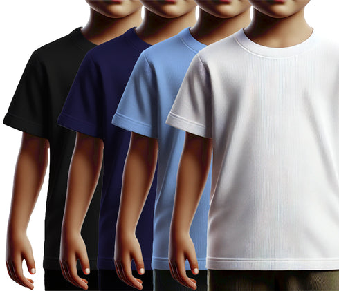 Aaramkhor Combo Gift Pack of 4 Kids Black Navy Blue Pista Green White Tshirts for Kids