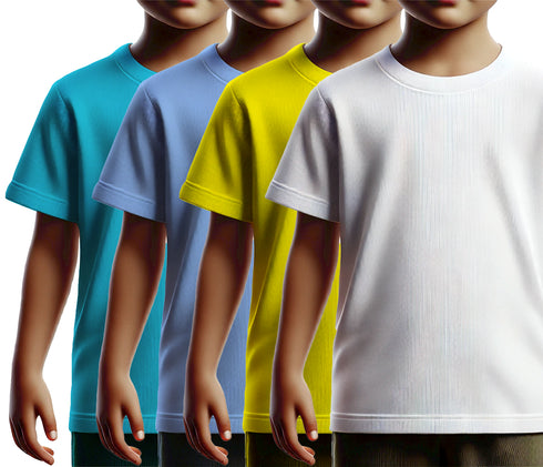 Aaramkhor Combo Gift Pack of 4 Kids Black Navy Blue Pista Green White Tshirts for Kids