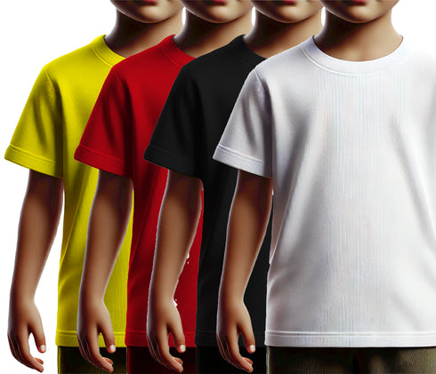 Aaramkhor Combo Gift Pack of 4 Kids Black Navy Blue Pista Green White Tshirts for Kids