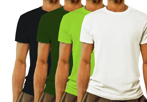 Aaramkhor Combo Gift Pack of 4 Model Men Black Navy Blue GreyMelange White Tshirts for Men