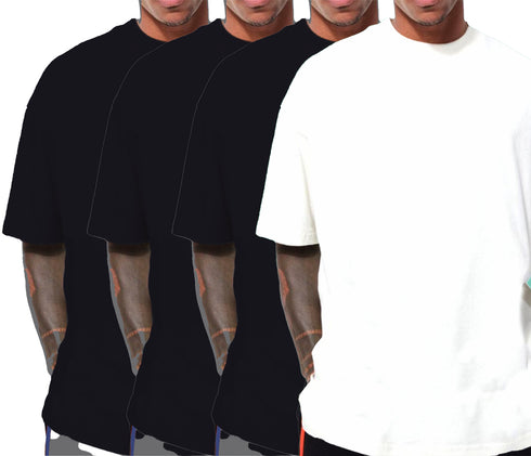 Aaramkhor Combo Gift Pack of 4 Oversized Black Navy Blue Grey White Tshirts for Men