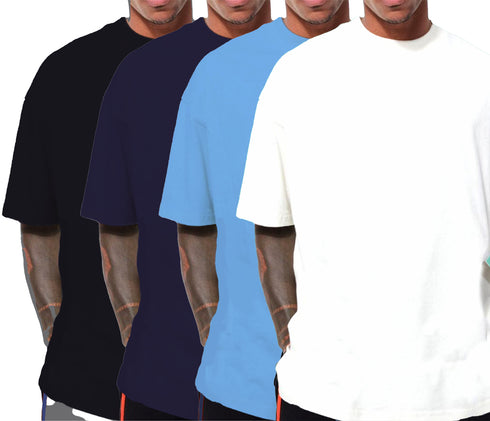 Aaramkhor Combo Gift Pack of 4 Oversized Black Navy Blue Grey White Tshirts for Men