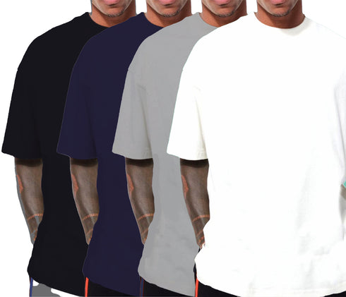 Aaramkhor Combo Gift Pack of 4 Oversized Black Navy Blue Grey White Tshirts for Men