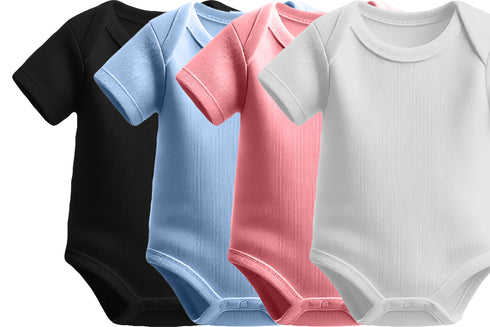 Aaramkhor Combo Gift Pack of 4 Romper Black Baby Blue Pista Green White Tshirts for Men
