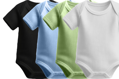 Aaramkhor Combo Gift Pack of 4 Romper Black Baby Blue Pista Green White Tshirts for Men