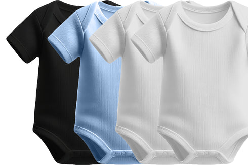 Aaramkhor Combo Gift Pack of 4 Romper Black Baby Blue Pista Green White Tshirts for Men