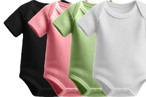 Aaramkhor Combo Gift Pack of 4 Romper Black Baby Blue Pista Green White Tshirts for Men