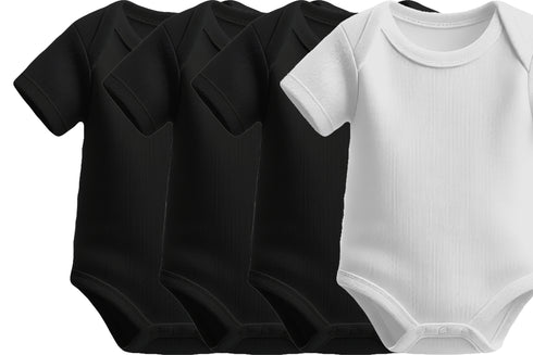 Aaramkhor Combo Gift Pack of 4 Romper Black Baby Blue Pista Green White Tshirts for Men