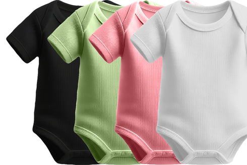Aaramkhor Combo Gift Pack of 4 Romper Black Baby Blue Pista Green White Tshirts for Men
