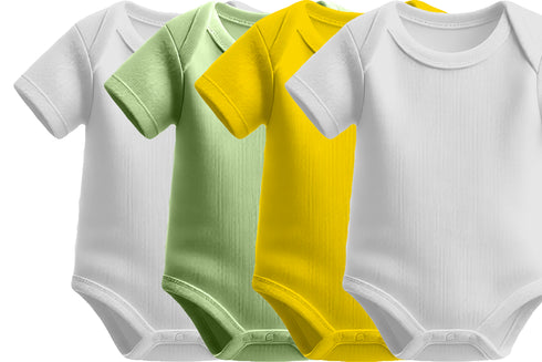 Aaramkhor Combo Gift Pack of 4 Romper Black Baby Blue Pista Green White Tshirts for Men