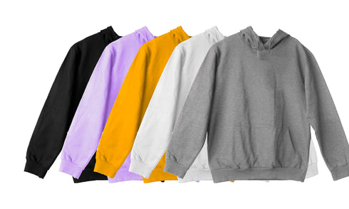 Aaramkhor Combo Gift Pack of 5 Hoodie Black Navy Blue Lavender White Grey Tshirts for Men