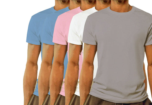 Aaramkhor Combo Gift Pack of 5 Model Men Black Navy Blue GreyMelange White GreyMelange Tshirts for Men