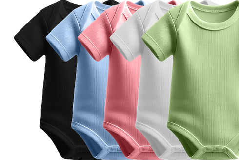 Aaramkhor Combo Gift Pack of 5 Romper Black Baby Blue Pista Green White Pista Green Tshirts for Men