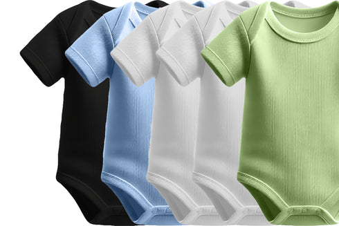 Aaramkhor Combo Gift Pack of 5 Romper Black Baby Blue Pista Green White Pista Green Tshirts for Men