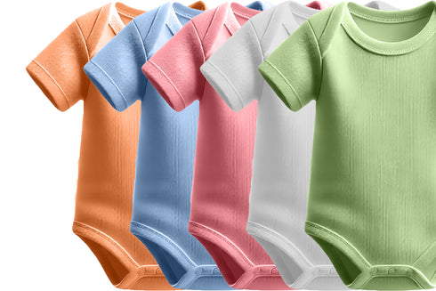 Aaramkhor Combo Gift Pack of 5 Romper Black Baby Blue Pista Green White Pista Green Tshirts for Men