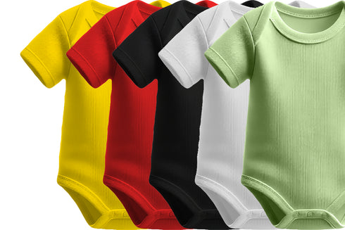 Aaramkhor Combo Gift Pack of 5 Romper Black Baby Blue Pista Green White Pista Green Tshirts for Men