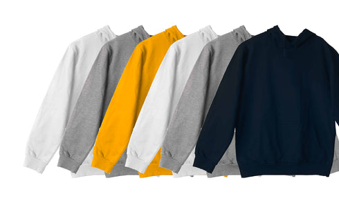 Aaramkhor Combo Gift Pack of 6 Hoodie Black Navy Blue Grey White Grey Navy Blue Tshirts for Men