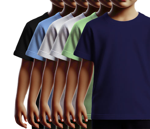 Aaramkhor Combo Gift Pack of 6 Kids Black Navy Blue Pista Green White Pista Green Navy Blue Tshirts for Kids
