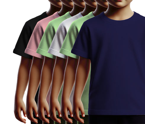 Aaramkhor Combo Gift Pack of 6 Kids Black Navy Blue Pista Green White Pista Green Navy Blue Tshirts for Kids